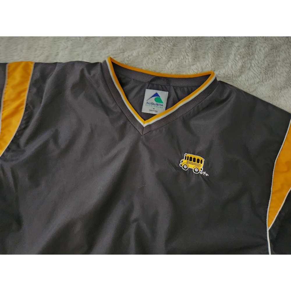 Augusta Sportswear Windshirt Jacket Adult Medium Black Yellow School Bus...